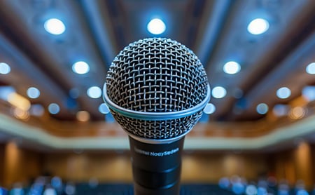 Close-up of a microphone