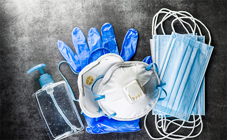 PPE: gloves, masks, hand sanitizer